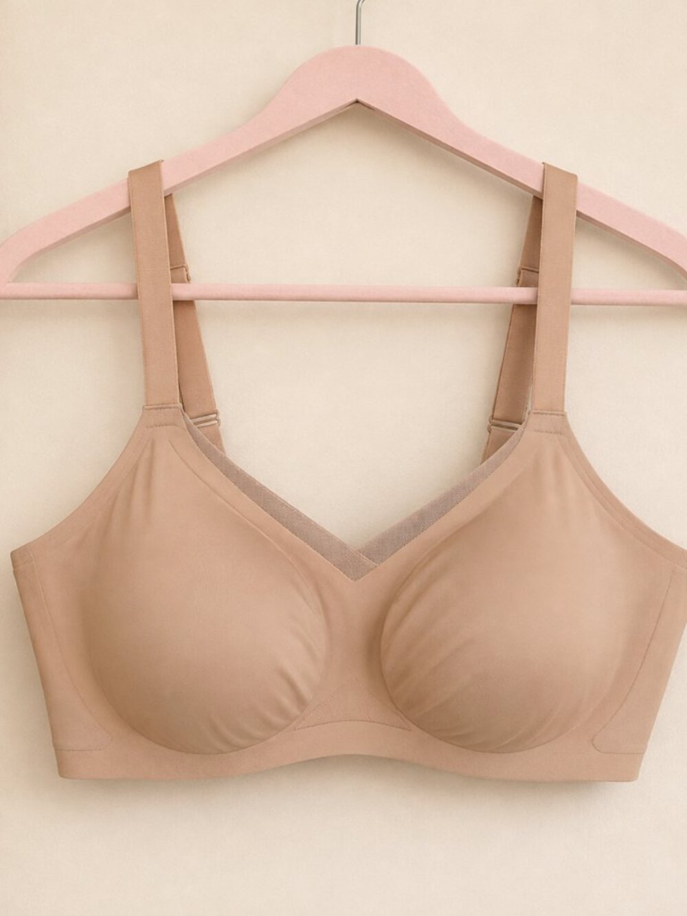 Honeylove Wireless Full Coverage Bra Nude Beige Seamless T-Shirt Bra XL